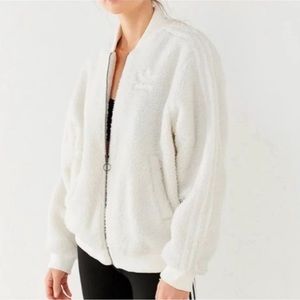 Adidas sherpa bomber jacket